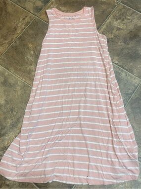 Time and Tru Pink and White Striped Dress